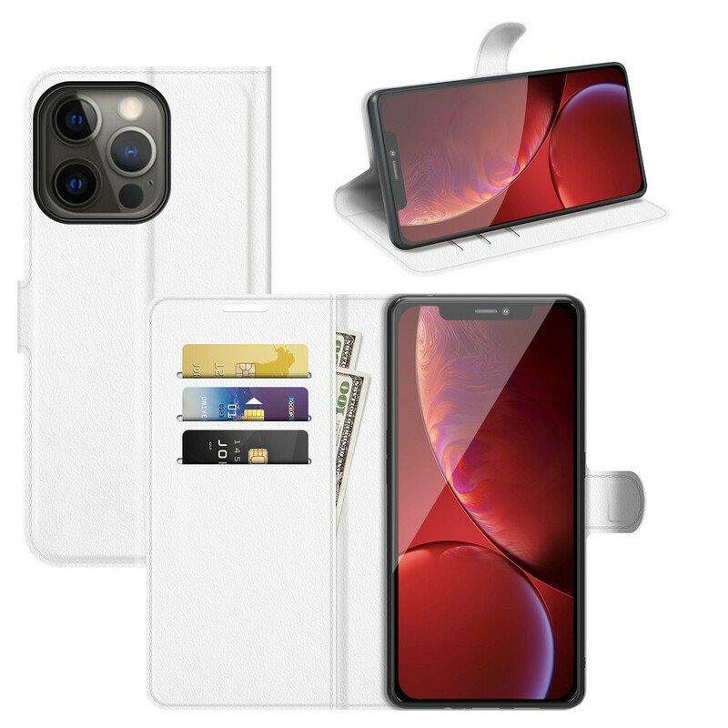 Kotelot iPhone 13 Pro Klassinen Litsi-nahkaefekti