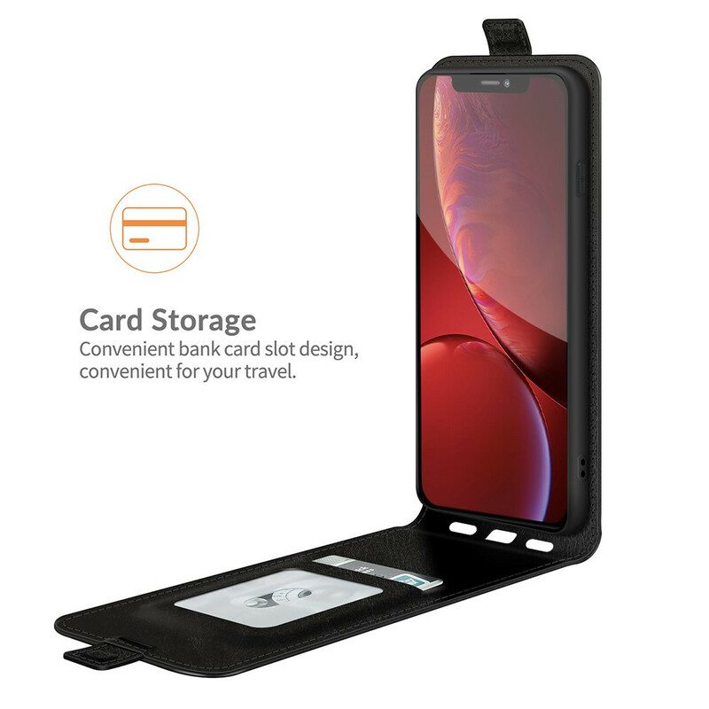 Kotelot iPhone 13 Pro Pystysuora Läppä Nahkaefekti