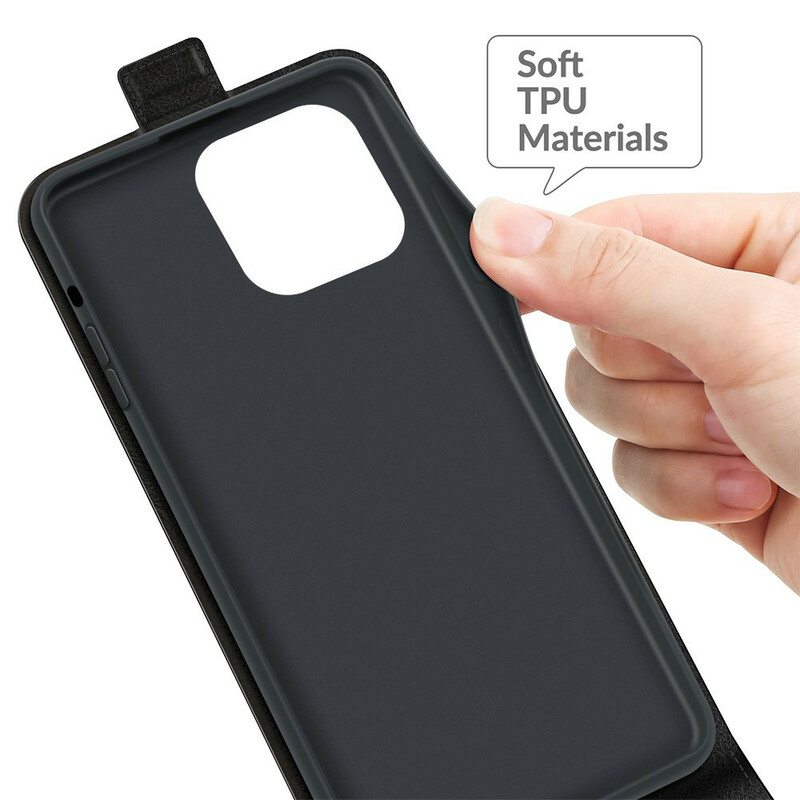 Kotelot iPhone 13 Pro Pystysuora Läppä Nahkaefekti