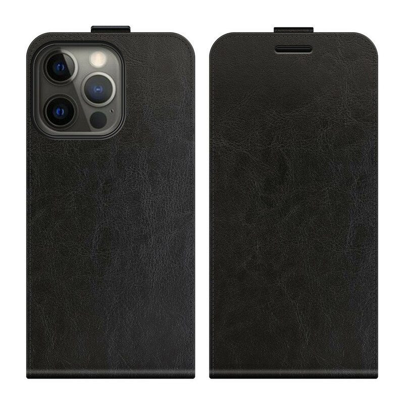 Kotelot iPhone 13 Pro Pystysuora Läppä Nahkaefekti