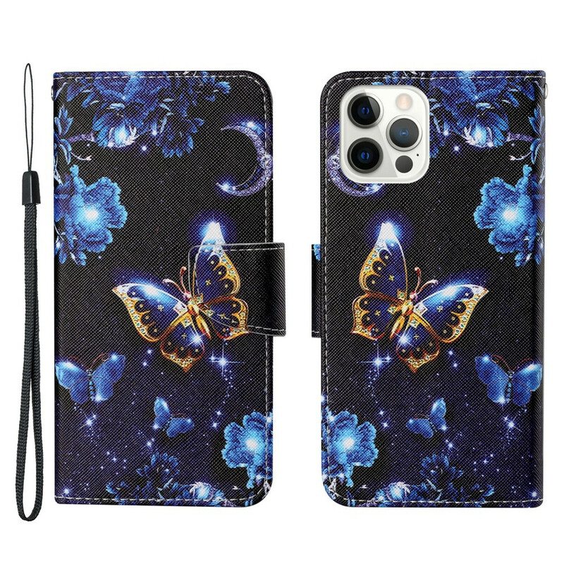 Kotelot iPhone 13 Pro Suojaketju Kuori Arvokkaita Stringiperhosia