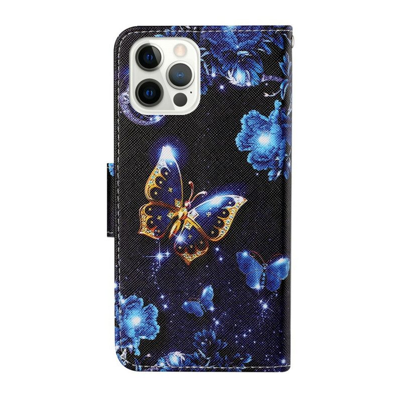 Kotelot iPhone 13 Pro Suojaketju Kuori Arvokkaita Stringiperhosia