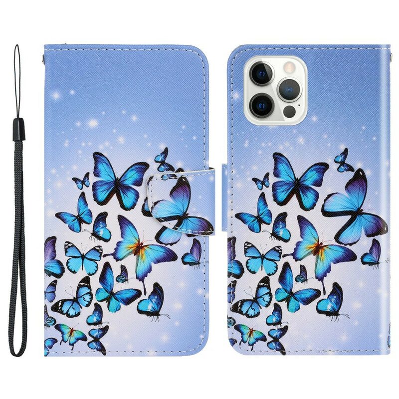 Kotelot iPhone 13 Pro Suojaketju Kuori Perhosten Hihnan Muunnelmia