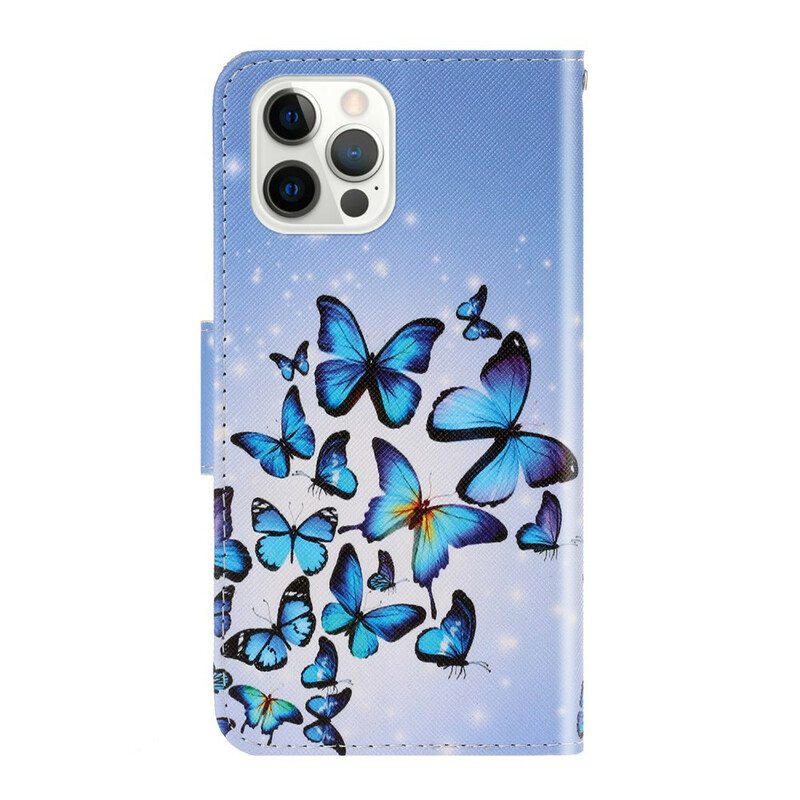 Kotelot iPhone 13 Pro Suojaketju Kuori Perhosten Hihnan Muunnelmia