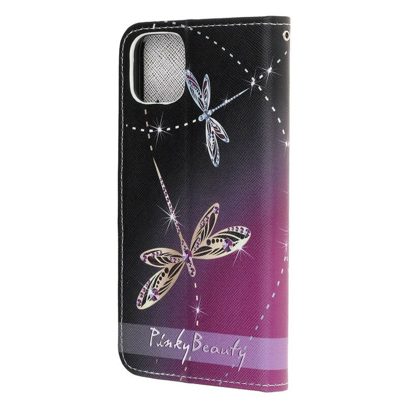 Kotelot iPhone 13 Pro Suojaketju Kuori Strappy Dragonflies