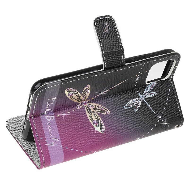 Kotelot iPhone 13 Pro Suojaketju Kuori Strappy Dragonflies