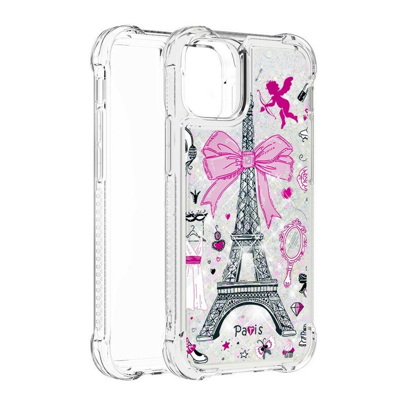 Kuori iPhone 13 Pro Eiffel-tornin Paljetteja