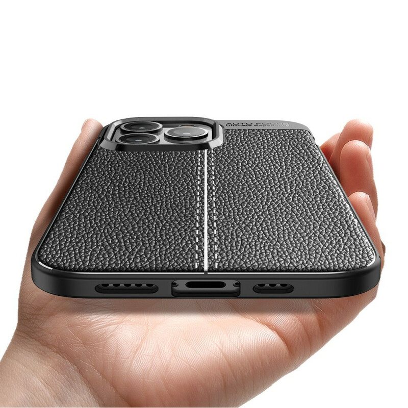 Kuori iPhone 13 Pro Kaksilinjainen Litsi-nahkaefekti