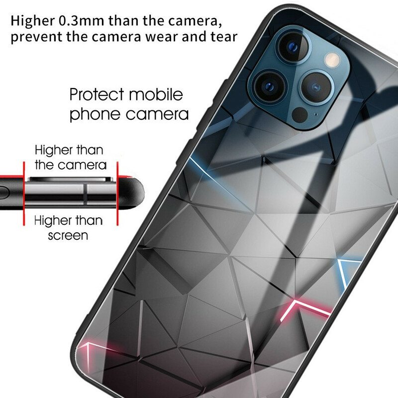 Kuori iPhone 13 Pro Karkaistu Lasi Geometria