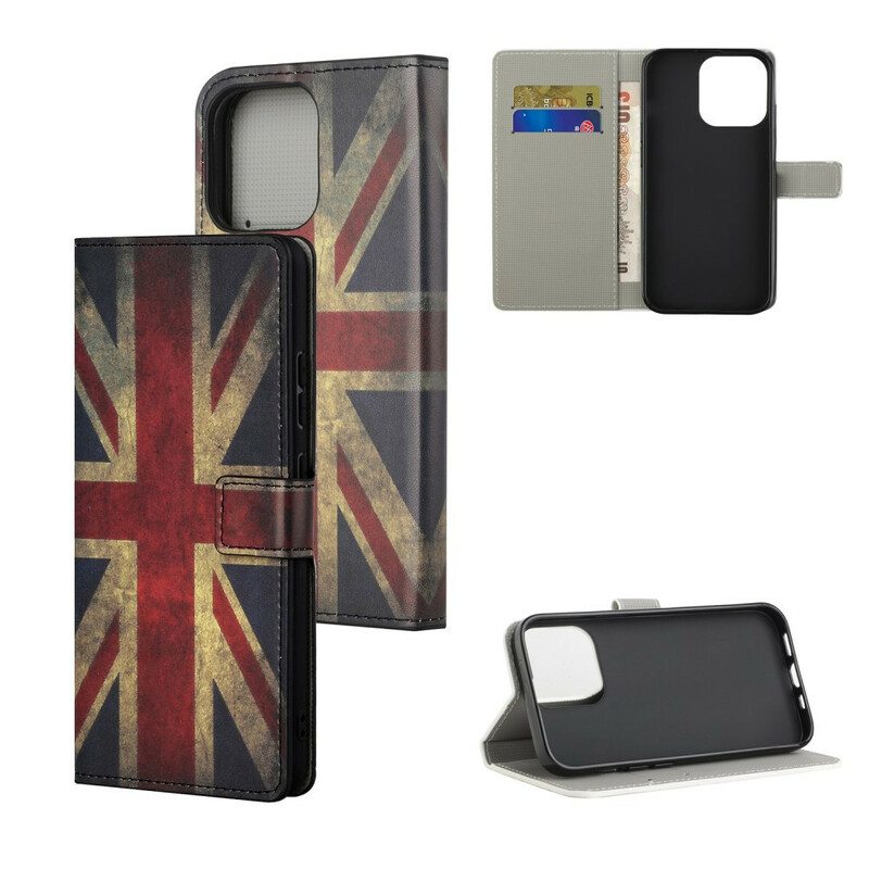Nahkakotelo iPhone 13 Pro Englannin Lippu