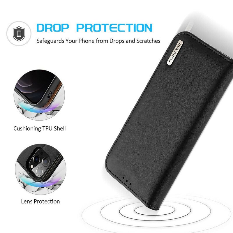 Puhelinkuoret iPhone 13 Pro Kotelot Flip Dux Ducis Rfid Haljasnahka