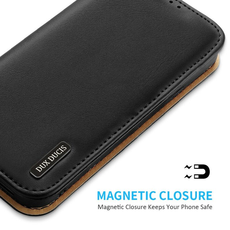 Puhelinkuoret iPhone 13 Pro Kotelot Flip Dux Ducis Rfid Haljasnahka