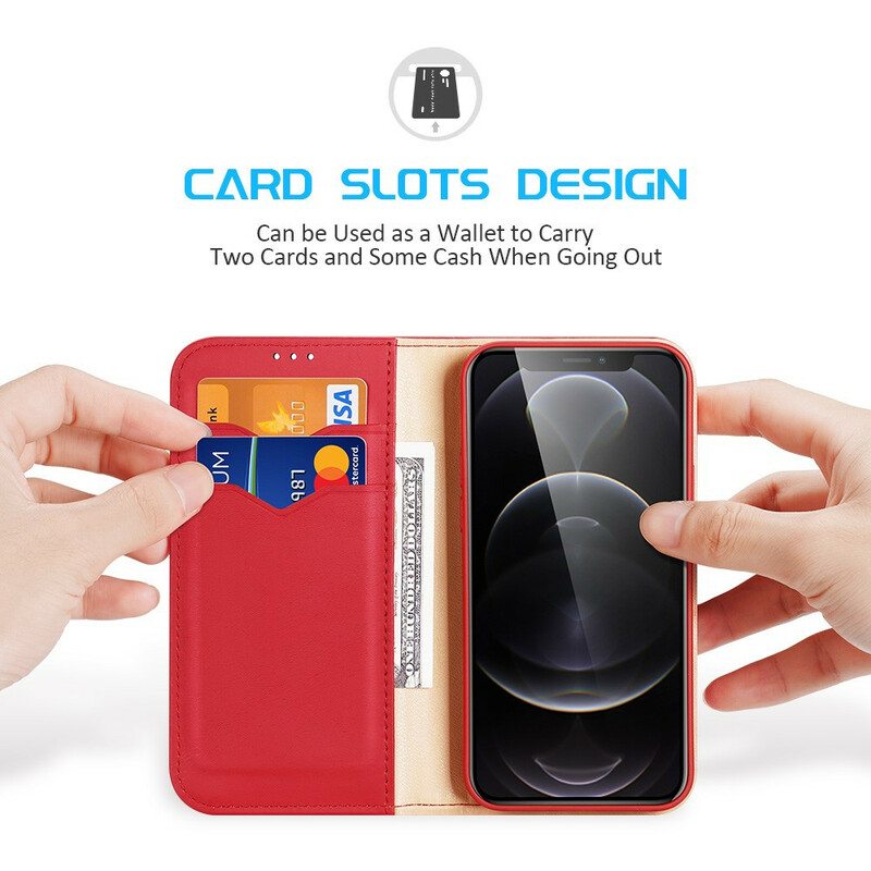 Puhelinkuoret iPhone 13 Pro Kotelot Flip Dux Ducis Rfid Haljasnahka