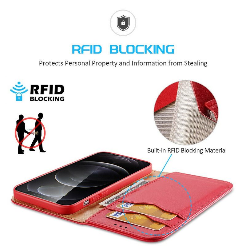 Puhelinkuoret iPhone 13 Pro Kotelot Flip Dux Ducis Rfid Haljasnahka