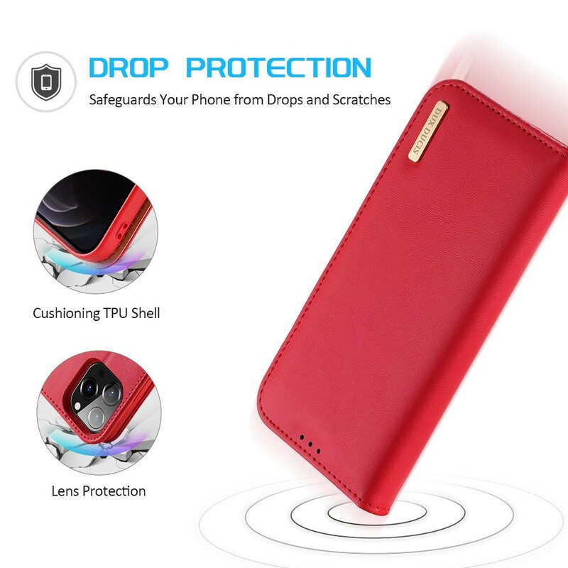 Puhelinkuoret iPhone 13 Pro Kotelot Flip Dux Ducis Rfid Haljasnahka