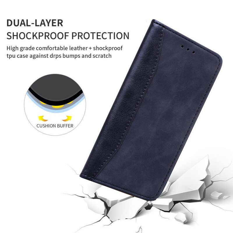 Puhelinkuoret iPhone 13 Pro Kotelot Flip Kaksisävyinen Business Leather -efekti