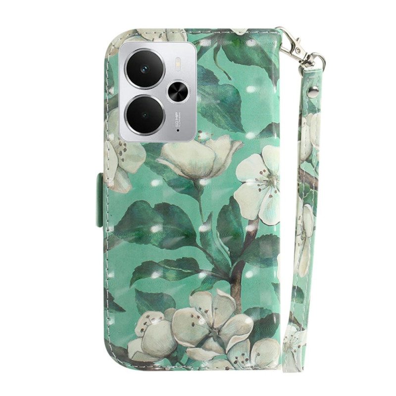 Kotelot Realme 14 5g Puhelinkuoret Valkoisia Kukkia Ja Nauha