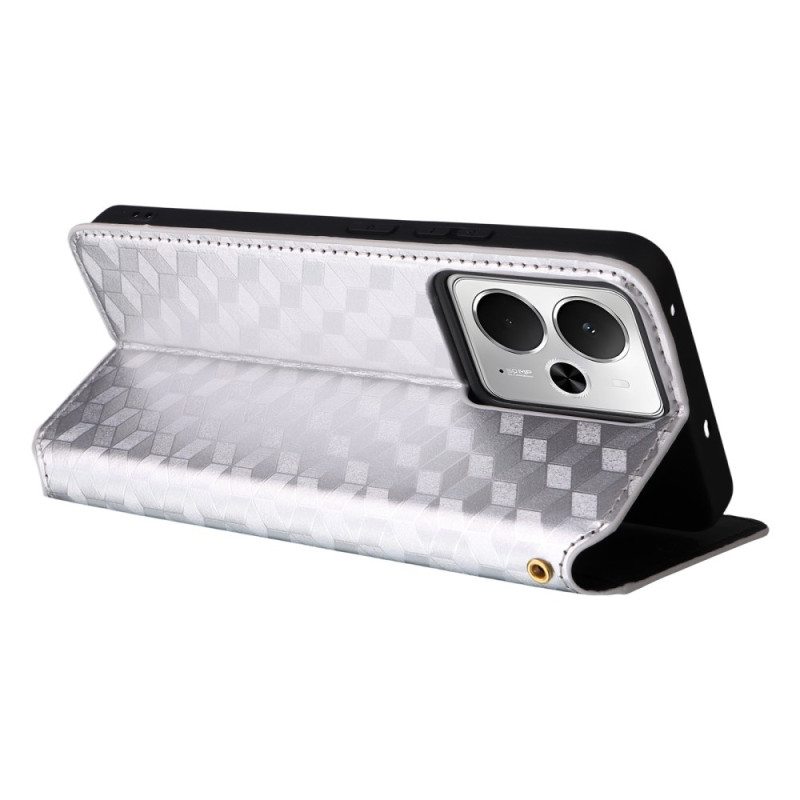 Nahkakotelo Realme 14 5g 3d-timantit Suojakuori