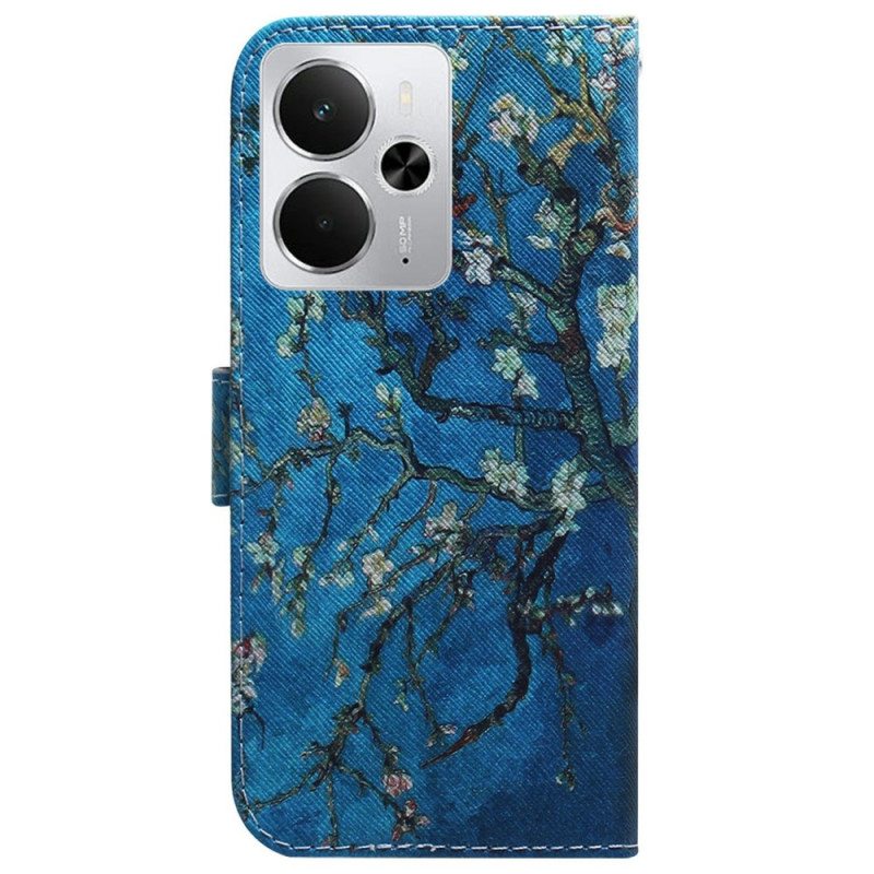 Nahkakotelo Realme 14 5g Aprikoosin Kukat