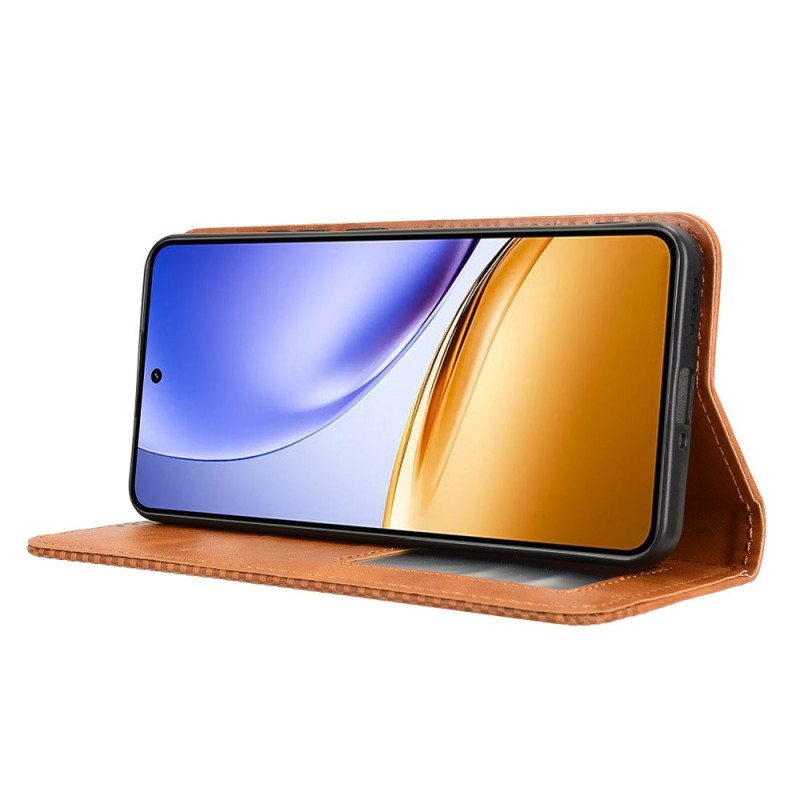 Nahkakotelo Realme 14 5g Vintage-reunus