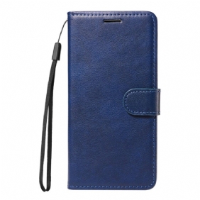 Nahkakotelo Realme 14 5g Yksivärinen Nahkaefekti Hihnalla