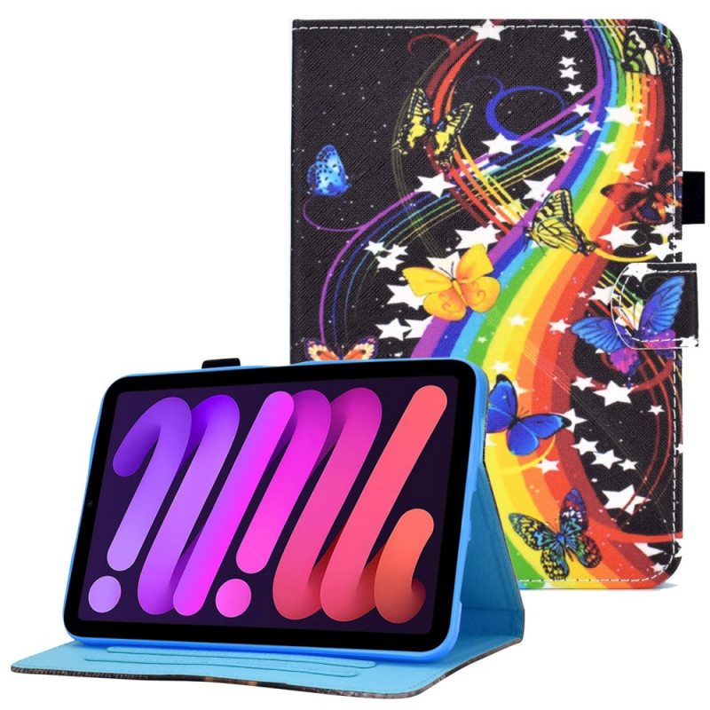 Kotelot iPad Mini 6 (2021) Sateenkaaren Perhoset
