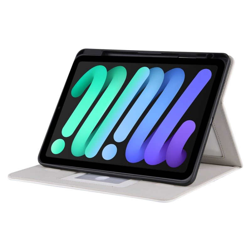 Kotelot iPad Mini 6 (2021) Tikattua Keinonahkaa Hihnalla