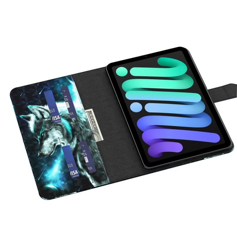 Nahkakotelo iPad Mini 6 (2021) Light Spot Wild Wolf