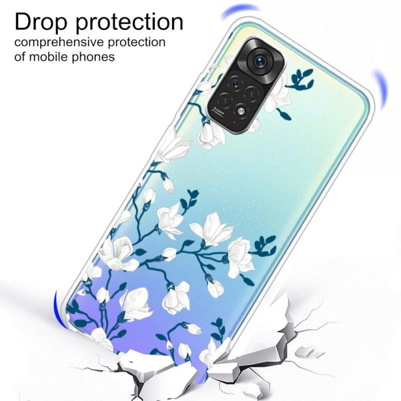 Case Xiaomi Redmi Note 11 Pro / 11 Pro 5G Valkoiset Kukat