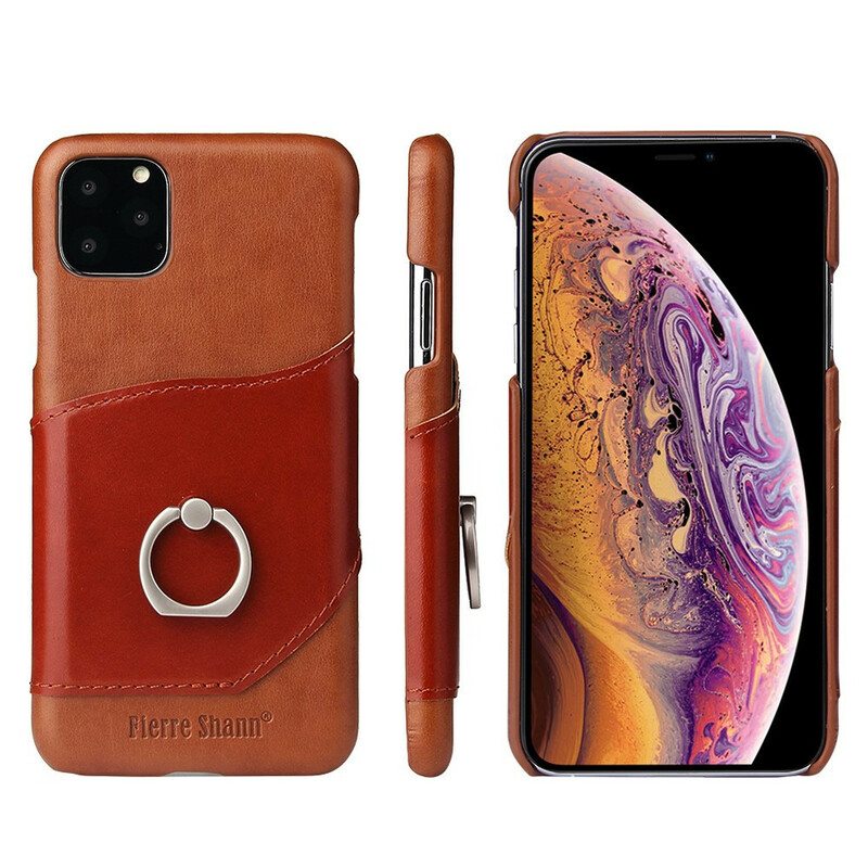 Case iPhone 11 Fierre Shann Kortti- Ja Sormushaltija