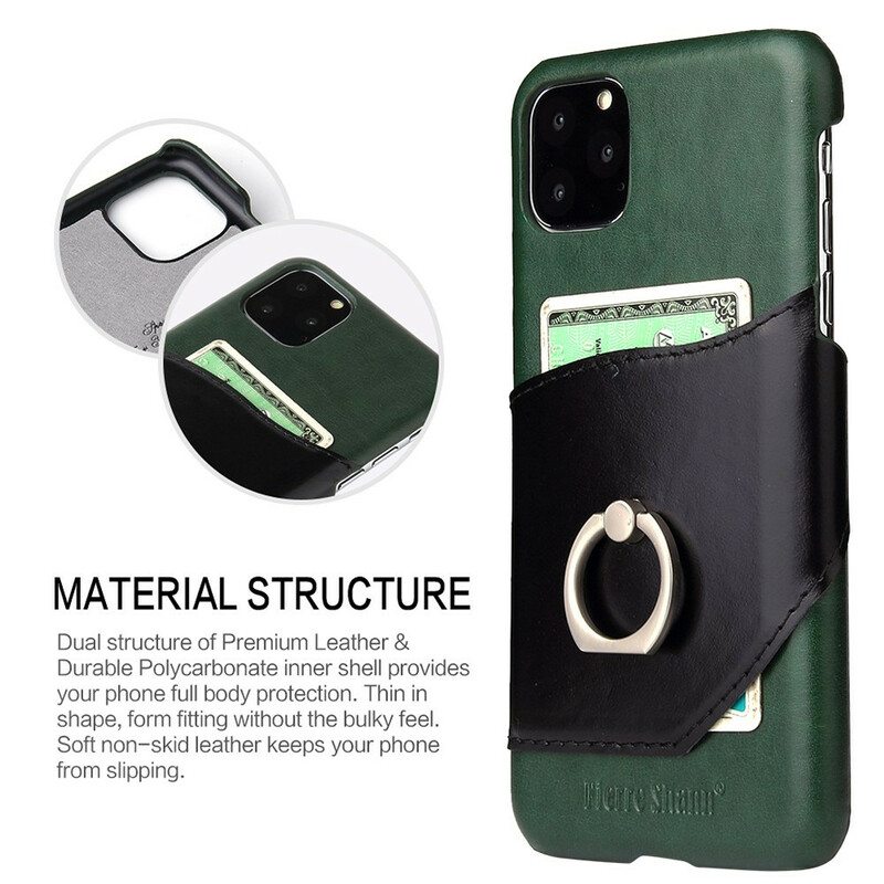 Case iPhone 11 Fierre Shann Kortti- Ja Sormushaltija