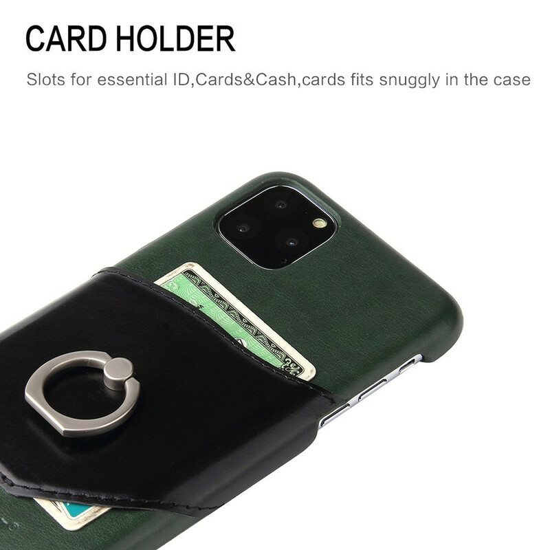 Case iPhone 11 Fierre Shann Kortti- Ja Sormushaltija