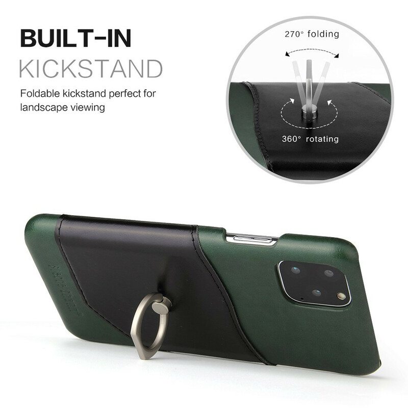 Case iPhone 11 Fierre Shann Kortti- Ja Sormushaltija