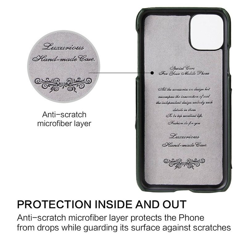 Case iPhone 11 Fierre Shann Kortti- Ja Sormushaltija