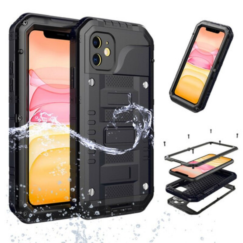Case iPhone 11 Vedenpitävä Karkaistu Lasi Ja Metalli