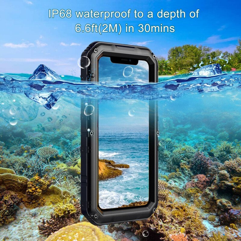 Case iPhone 11 Vedenpitävä Karkaistu Lasi Ja Metalli
