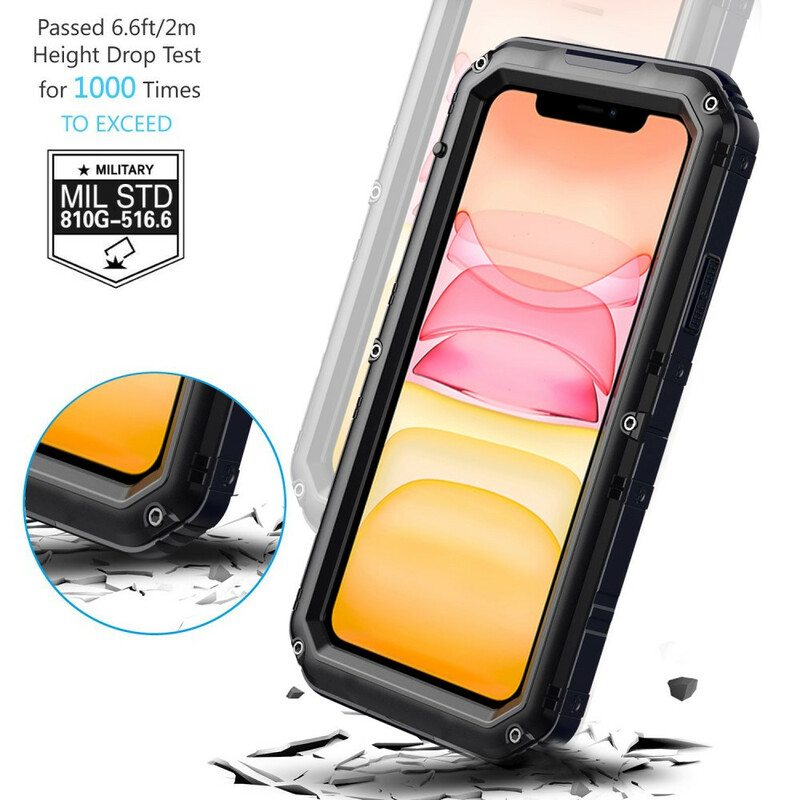 Case iPhone 11 Vedenpitävä Karkaistu Lasi Ja Metalli