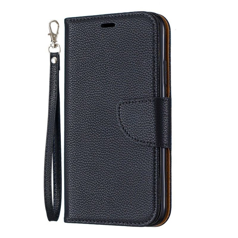 Flip Case iPhone 11 Suojaketju Kuori Värillinen Litsi Nahkatehostehihna