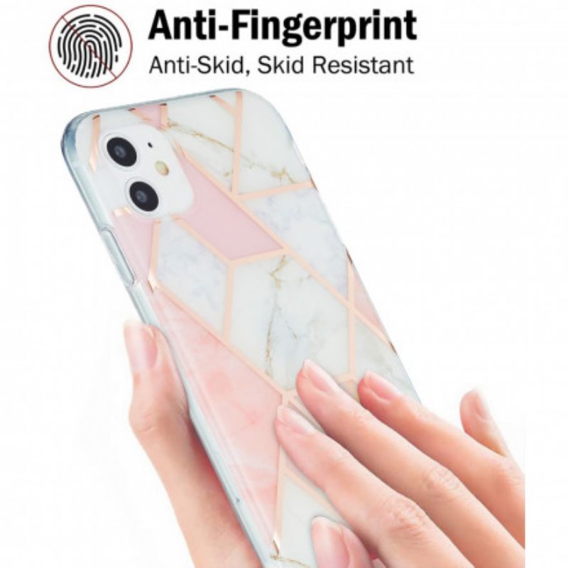 Kuori iPhone 11 Kiiltävä Geometrinen Marmori