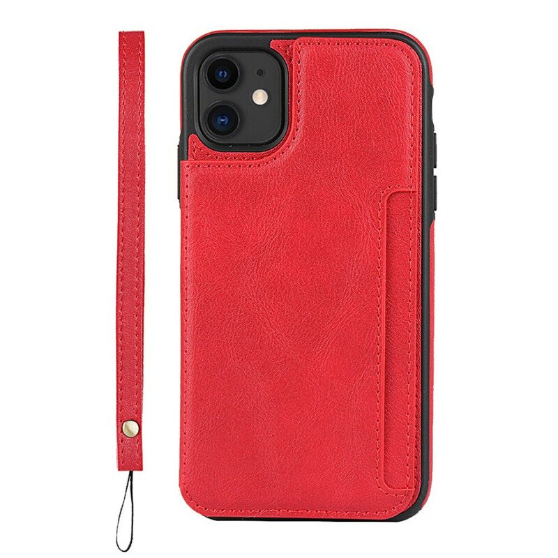 Kuori iPhone 11 Korttitelineen Teline Ja Kaulanauha