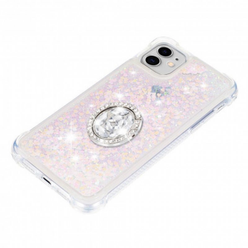 Kuori iPhone 11 Paljetteja Rengasta Tukevalla Timantilla