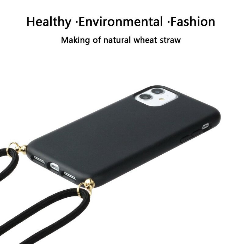 Kuori iPhone 11 Silikoni Värillisellä Johdolla