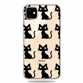 Kuori iPhone 11 Useita Mustia Kissoja