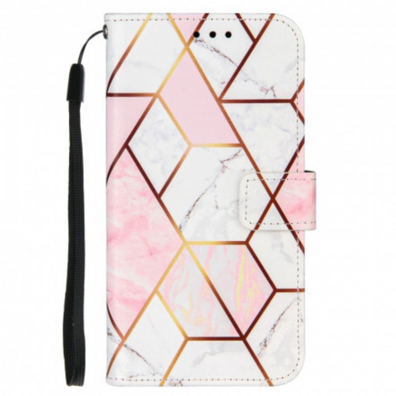 Nahkakotelo iPhone 11 Marmori Kaulanauhalla