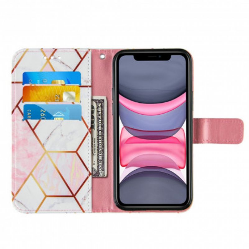 Nahkakotelo iPhone 11 Marmori Kaulanauhalla