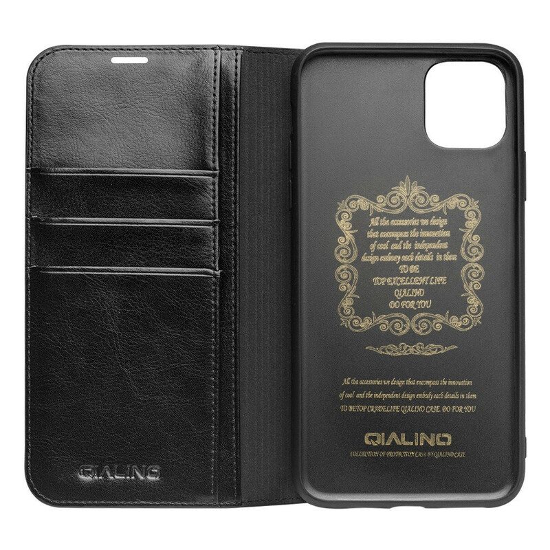 Puhelinkuoret iPhone 11 Kotelot Flip Aito Qialino Nahka