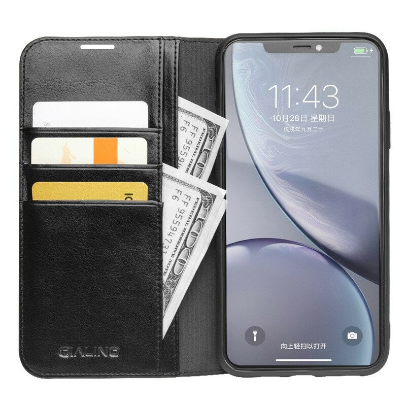 Puhelinkuoret iPhone 11 Kotelot Flip Aito Qialino Nahka