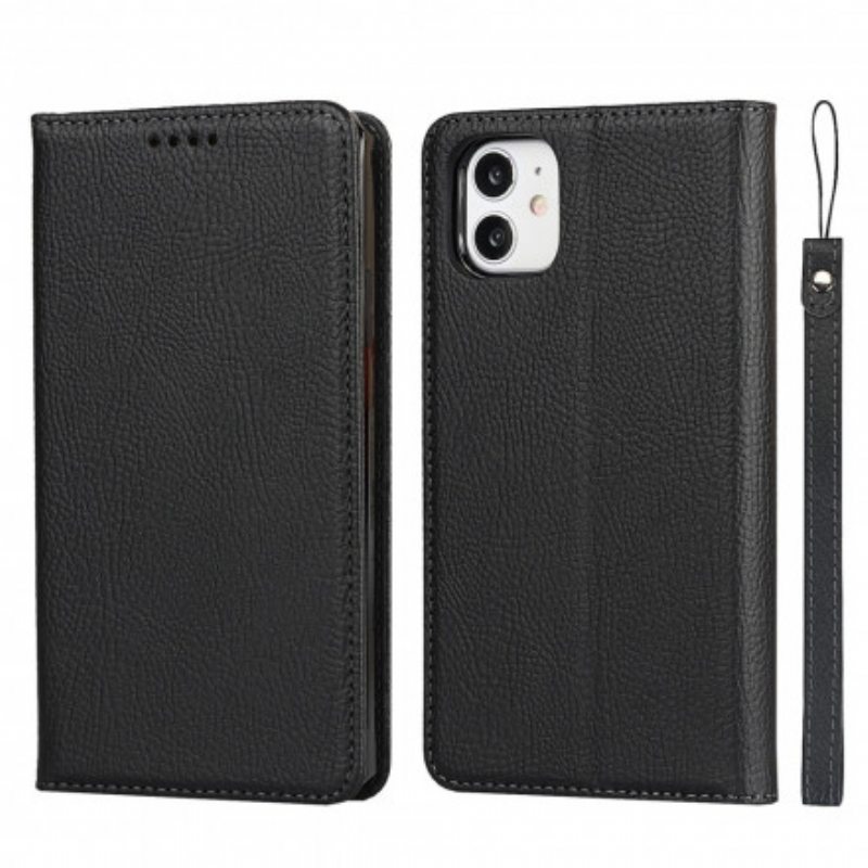 Puhelinkuoret iPhone 11 Suojaketju Kuori Kotelot Flip Aito Litchi-nahkahihna