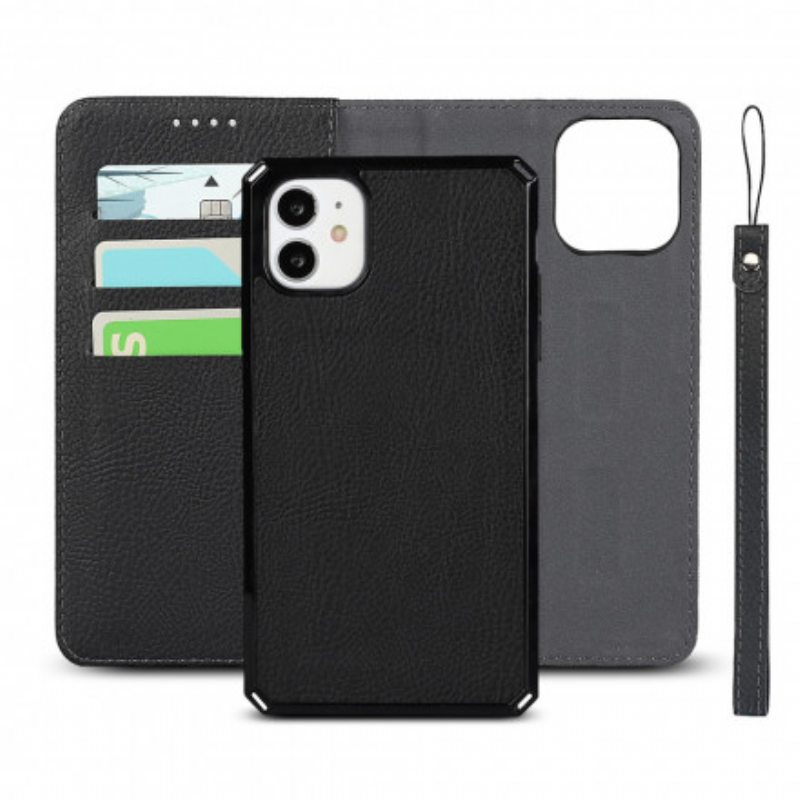 Puhelinkuoret iPhone 11 Suojaketju Kuori Kotelot Flip Aito Litchi-nahkahihna