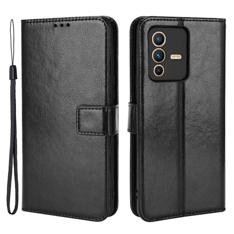 Nahkakotelo Vivo V23 5G Näyttävä Keinonahka